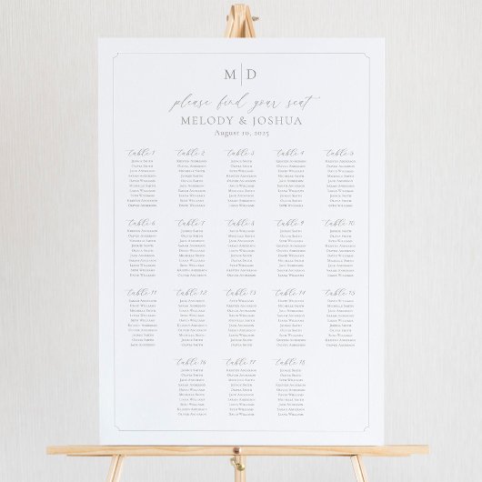 Monogram 18 Tafels Zitplaatsindeling Poster