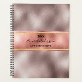 monogram 2022 voor metalen elegantieglam van roos planner (Voorkant)