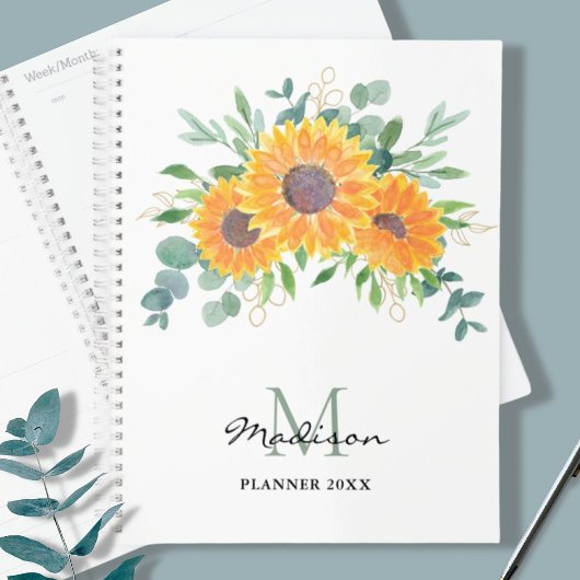 Monogram 2023 P, zonnebloem Eucalyptus Greenery Planner
