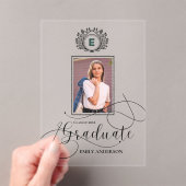 Monogram 2025 Afstuderen Fotoaankondiging Acryl Uitnodigingen (Insitu (Draagbaar))