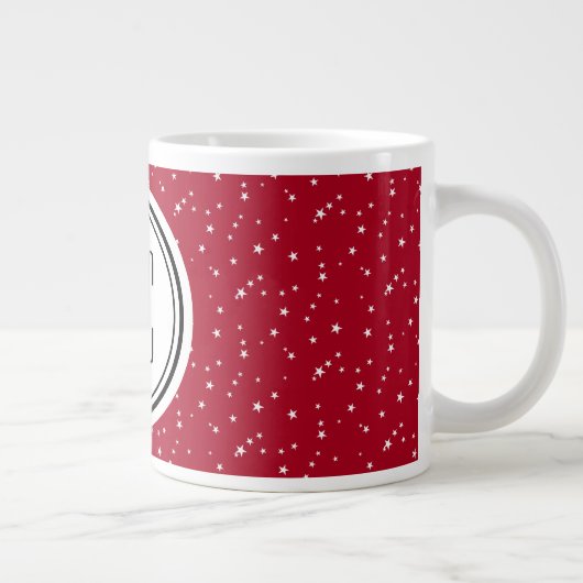 Monogram 20oz Rood & Wit Sterren Jumbo Koffie Mok (Rechts)