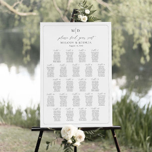 Monogram 22 Tafels Vind Je Plaats Zitplaats Chart Poster
