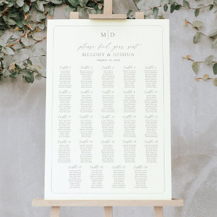 Monogram 24 Tafels Vind Uw Stoel Zitplaatsindeling Poster