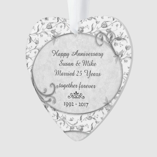 Monogram 25th Wedding Anniversar Keepomwille Ornam Ornament (voorkant)