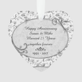 Monogram 25th Wedding Anniversar Keepomwille Ornam Ornament
