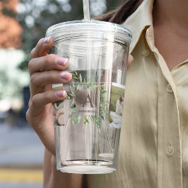 Monogram 2 Foto's | Gepersonaliseerd Lijst Grieken Acryl Drinkbeker