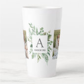 Monogram 2 Foto's | Gepersonaliseerd Lijst Grieken Latte Mok (Voorkant)