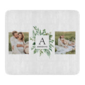 Monogram 2 Foto's | Gepersonaliseerd Lijst Grieken Snijplank (Voorkant)