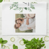 Monogram 2 Foto's | Gepersonaliseerd Lijst Grieken Theedoek (Gevouwen)