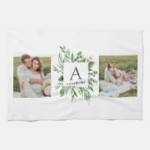 Monogram 2 Foto's | Gepersonaliseerd Lijst Grieken Theedoek (Horizontaal)