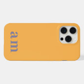 Monogram 2 Initialen Geel & Blauw Minimalistisch iPhone Hoesje (Achterkant horizontaal)