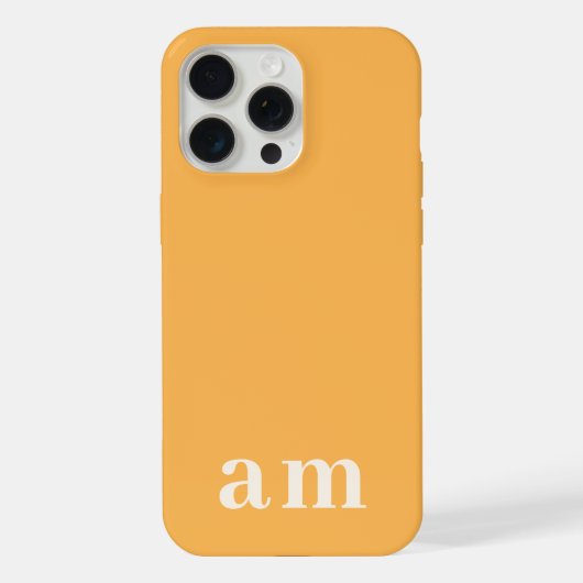 Monogram 2 Initialen Geel-Oranje Minimalistisch iPhone Hoesje (Achterkant)