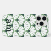 Monogram 2 Initialen Groen Vintage Patroon iPhone Hoesje (Achterkant horizontaal)