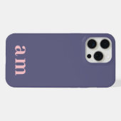Monogram 2 Initialen Heather Blauw & Roze Minimali iPhone Hoesje (Achterkant horizontaal)