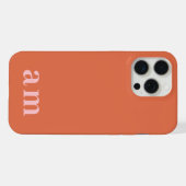 Monogram 2 Initialen Roze & Rood Minimalistisch iPhone Hoesje (Achterkant horizontaal)