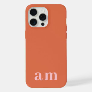 Monogram 2 Initialen Roze & Rood Minimalistisch iPhone 15 Pro Max Case