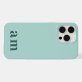Monogram 2 Initialen Teal & Zee Groen Minimalistis iPhone Hoesje (Achterkant horizontaal)