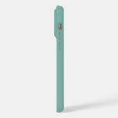 Monogram 2 Initialen Turquoise Minimalistisch iPhone Hoesje (Linkerkant)