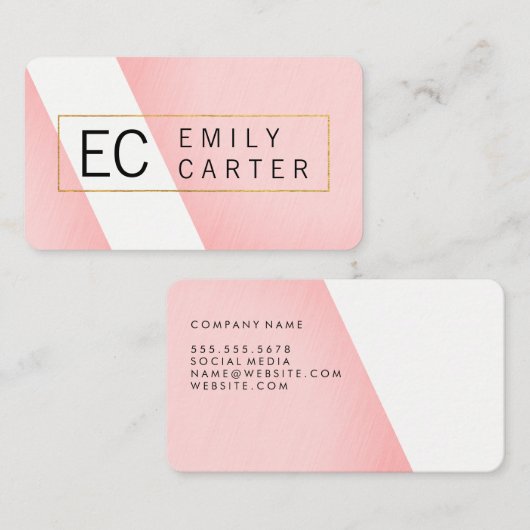 Monogram 2 Tone Visitekaartje (Voorkant / Achterkant)