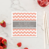 Monogram 30e verjaardag Napkin Coral Chevron Servetten (Insitu)