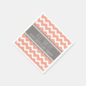 Monogram 30e verjaardag Napkin Coral Chevron Servetten (Hoek)