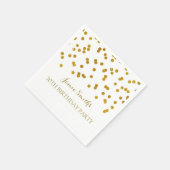 Monogram 30e Verjaardag Napkin Gold confetti Servet (Hoek)
