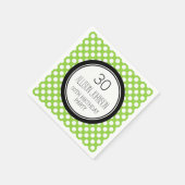Monogram 30e verjaardag servet Limoen Stippen (Hoek)