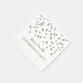 Monogram 30e Verjaardag Servet Zilveren confetti (Hoek)