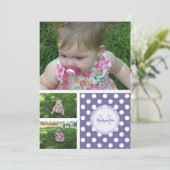 Monogram: 3 Afbeeldingen: P & W Polka-dot Uitnodig Kaart (Staand voorkant)