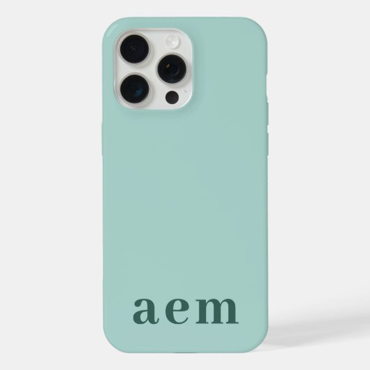 Monogram 3 Beginletters Turkoois & Zeegroen Minima iPhone Hoesje (Achterkant)