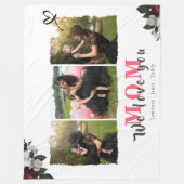 Monogram 3 Foto Collage Moederfamilie of bruiloft Fleece Deken (Voorkant)