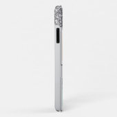 Monogram 3 Fotosjabloon Zilveren Glitter Drip Case-Mate iPhone Case (Achterkant/rechts)