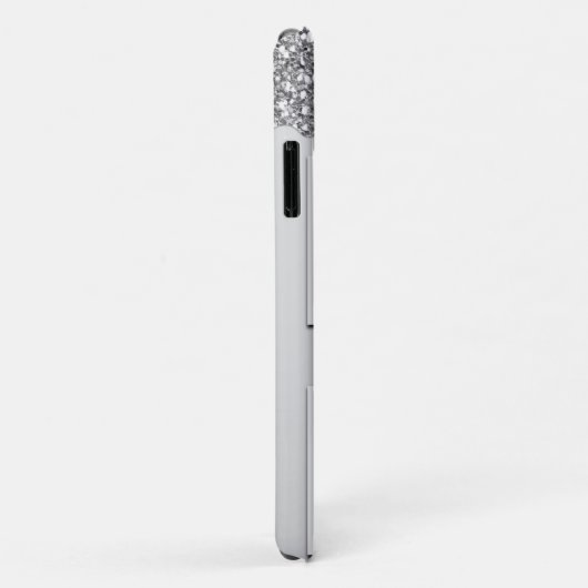 Monogram 3 Fotosjabloon Zilveren Glitter Drip Case-Mate iPhone Case (Achterkant/rechts)