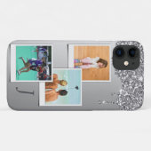 Monogram 3 Fotosjabloon Zilveren Glitter Drip Case-Mate iPhone Case (Achterkant (horizontaal))