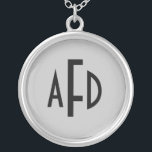 Monogram 3 initiaal bloklettertype zilver vergulden ketting<br><div class="desc">Monogram dit ketting met je drie initialen. Maakt een groot geschenk voor alle vrouwen.</div>
