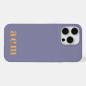 Monogram 3 Initialen Geel & Blauw Minimalistisch iPhone Hoesje (Achterkant horizontaal)