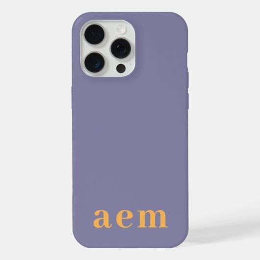 Monogram 3 Initialen Geel & Blauw Minimalistisch iPhone Hoesje (Achterkant)