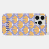 Monogram 3 Initialen Heather Vintage Bloemen iPhone Hoesje (Achterkant horizontaal)