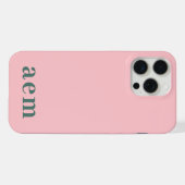 Monogram 3 Initialen Roze & Groen Minimalistisch iPhone Hoesje (Achterkant horizontaal)