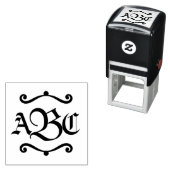 Monogram 3 letter Initialen sticker Zelfinktende Stempel (In situ)