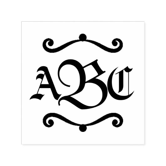 Monogram 3 letter Initialen sticker Zelfinktende Stempel (Design)