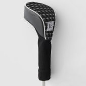 Monogram, 3D Black Geometric Pattern, Modern Golfheadcover (Schuin)