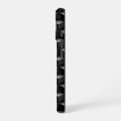 Monogram, 3D Black Geometric Pattern, Modern iPhone 16 Hoesje (Linkerkant)