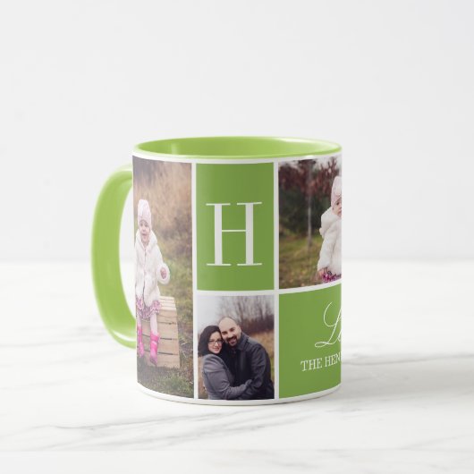 Monogram 4 Foto Collage Mok (Voorkant links)