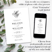 Monogram 4 Foto Weddenschap Kaart