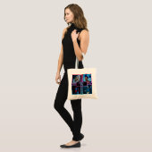 Monogram 4 Fotoscript Naam Aangepaste kleur Canvas Tote Bag (Voorkant (model))