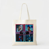 Monogram 4 Fotoscript Naam Aangepaste kleur Canvas Tote Bag (Voorkant)