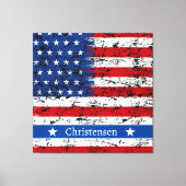 Monogram 4 juli Amerikaanse vlag Patriottische naa Canvas Afdruk (Voorkant)