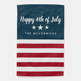 Monogram 4 juli patriottische sterren en strips tuinvlag