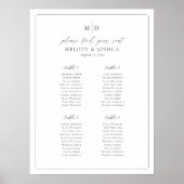 Monogram 4 Tafels Stoelindeling Zetelindeling Poster (Voorkant)